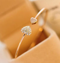 Load image into Gallery viewer, Crystal Double Heart Bow Bracelet
