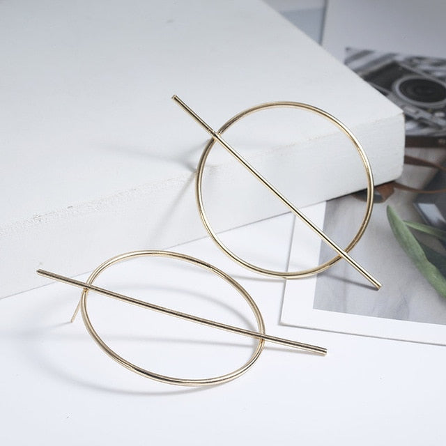 Circle Round Alloy Earrings