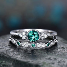 Load image into Gallery viewer, Green Blue Crystal Ring