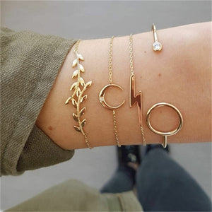 5Pcs Gold Bracelet Set